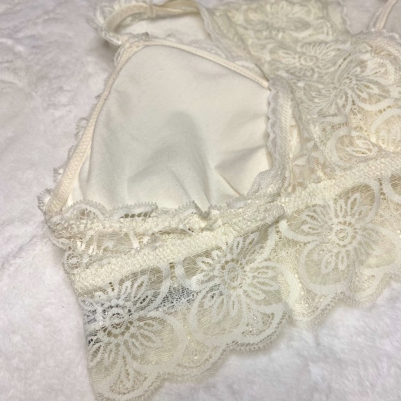 NWOT Aerie Cream Lace Bralette in Size Large - Picture 5 of 7